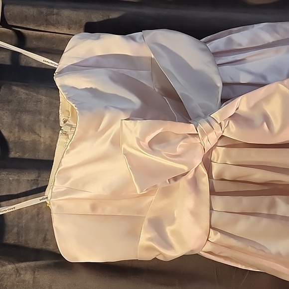 Donna Morgan size 10 Samantha fit & flare ivory/white strapless - Picture 2 of 10